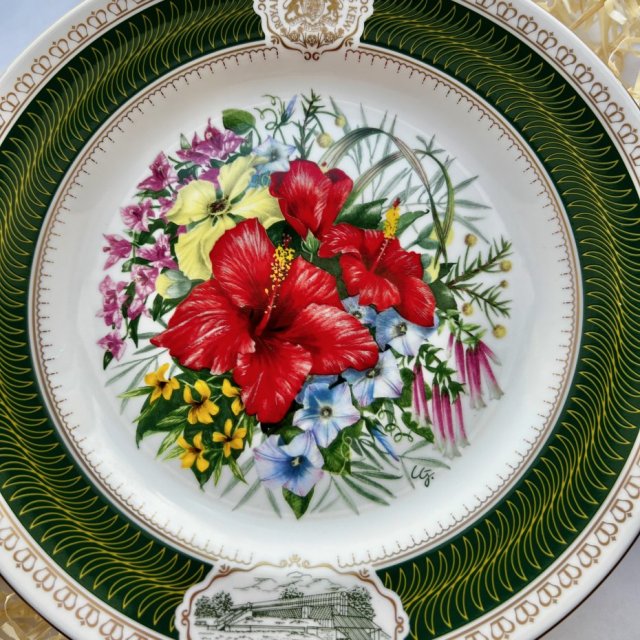 Exclusively! ༺❤༻ SPODE - Kew Flora Pacifica 1990r. ༺❤༻ Obraz na  porcelanie ༺❤༻ Piękny ༺❤༻