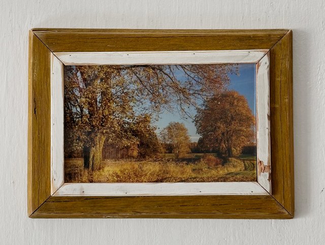 Vintage - Żółta Ramka - stare drewno