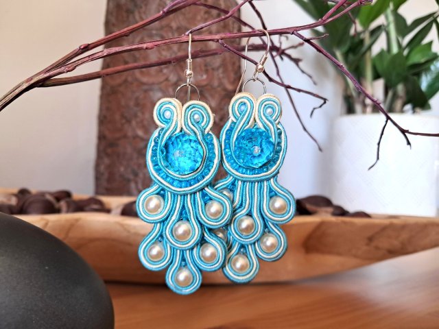 PAWIE - KOLCZYKI SOUTACHE OD PROJEKTANTKI