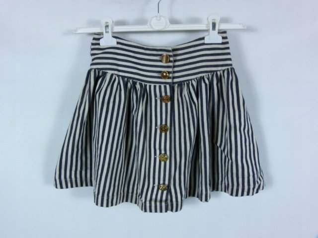 Amy's kloszowana spódnica mini w paski guziki / XS