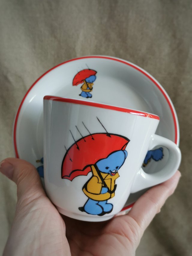 Filiżanka z misiem, porcelana Lubiana