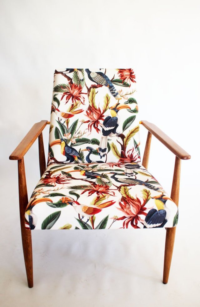 Fotel Lisek vintage, retro, PRL odnowiony
