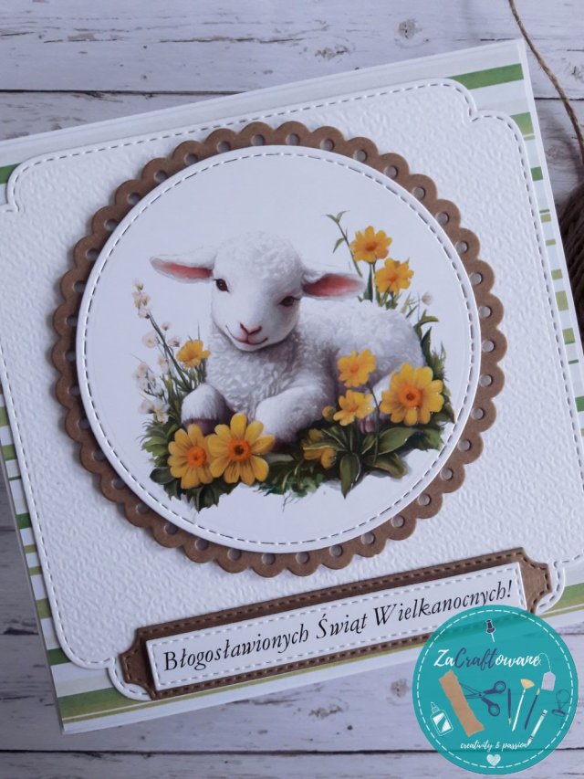 Kartka wielkanocna z barankiem 2