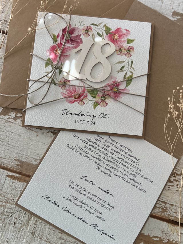 Personalizowana kartka na 18 urodziny z życzeniami