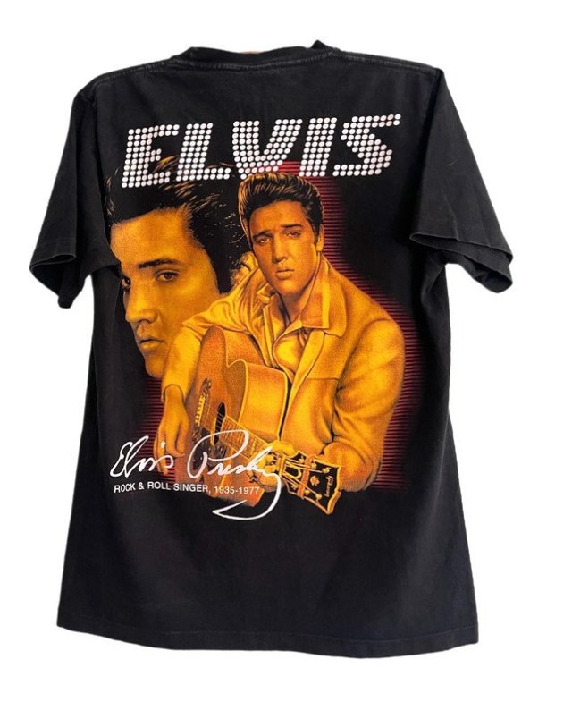 Vintage Elvis Presley T-shirt piękna koszulka Duży nadruk obustronny