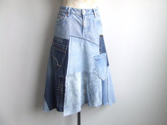 patchworkowa spódnica jeans r. 46