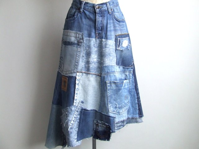 patchworkowa spódnica jeans r. 44