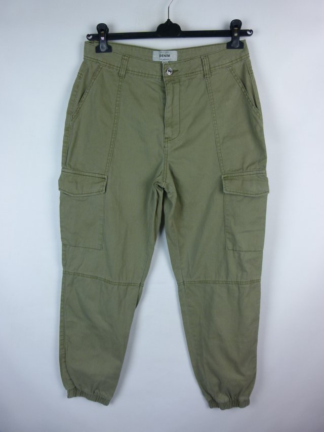 New Look Denim spodnie joggery khaki bawełna 12 / 40
