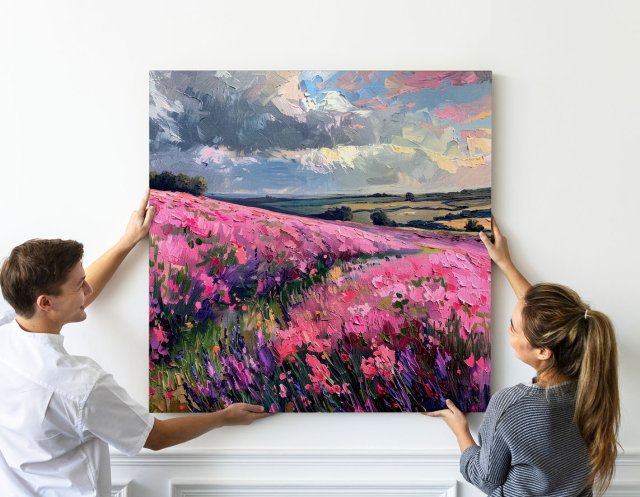 OBRAZ na płótnie Kwiatowe pola 50x50 cm