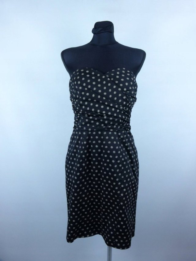 H&M sukienka do kolan bawełna grochy / 38