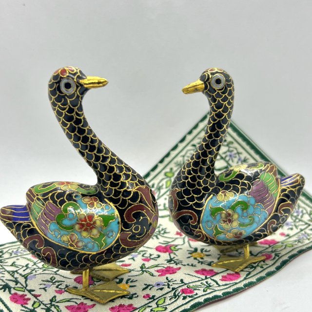 Emalia Cloisonne - Zakochane kaczki ❤ Szlachetna sztuka emalii.