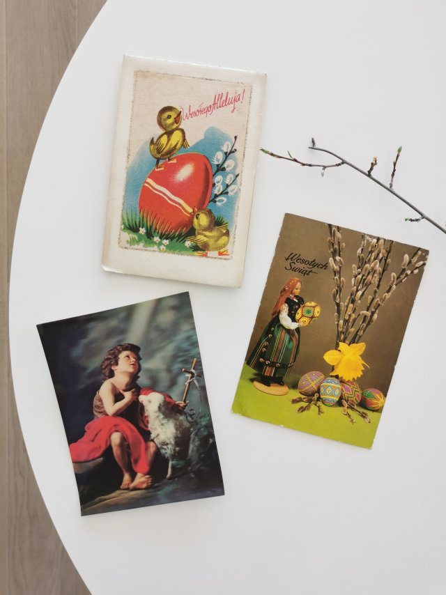 Zestaw 3 pocztówek wielkanocnych vintage