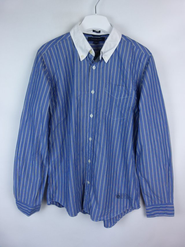 Tommy Hilfiger elegancka koszula paski bawełna / M