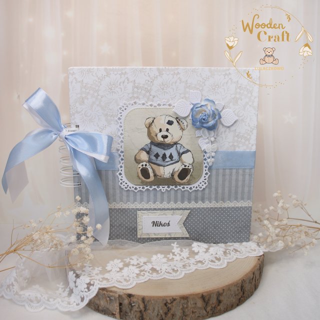 Album na chrzest, roczek, narodziny "Vintage Baby Boy" GOTOWY