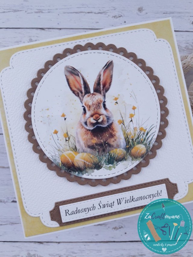 Kartka wielkanocna z zającem