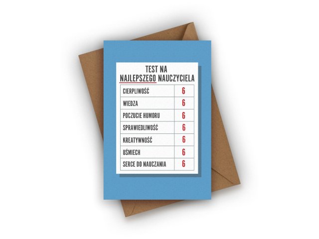 KARTKA NA DZIEŃ NAUCZYCIELA- TEST NAUCZYCIELA