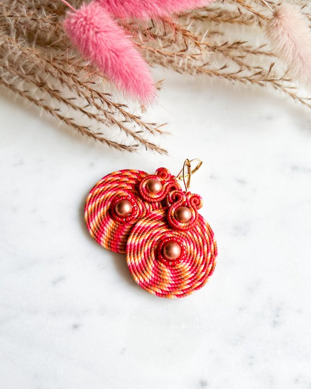 Swirl - kolczyki sutasz pomarańczowe