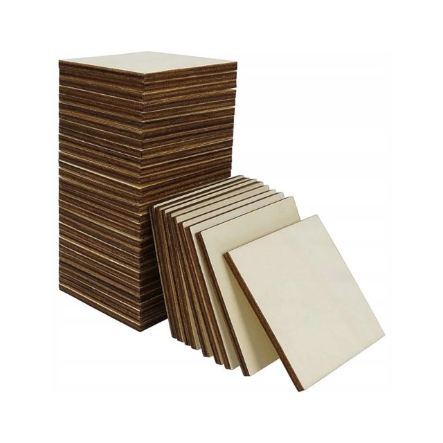 Kwadraty ze sklejki do malowania 100szt  Podstawki pod kubek Baza 10x10cm