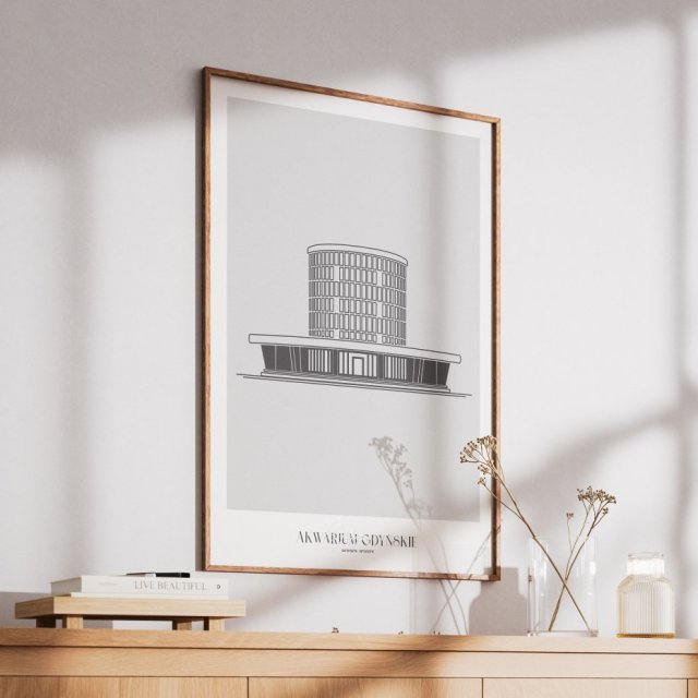 Plakat Architektura - Gdynia - Akwarium Gdyńskie  50x70 cm