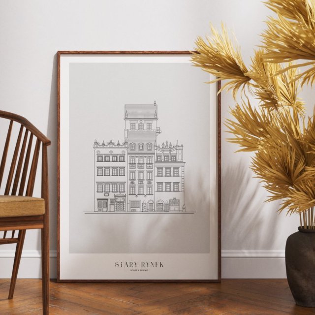 Plakat Architektura - Warszawa - Stary Rynek 32-28  50x70 cm