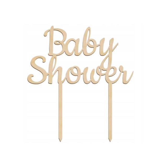 Drewniany topper na tort Napis na tort BABY SHOWER Dekoracje Ozdoby na tort