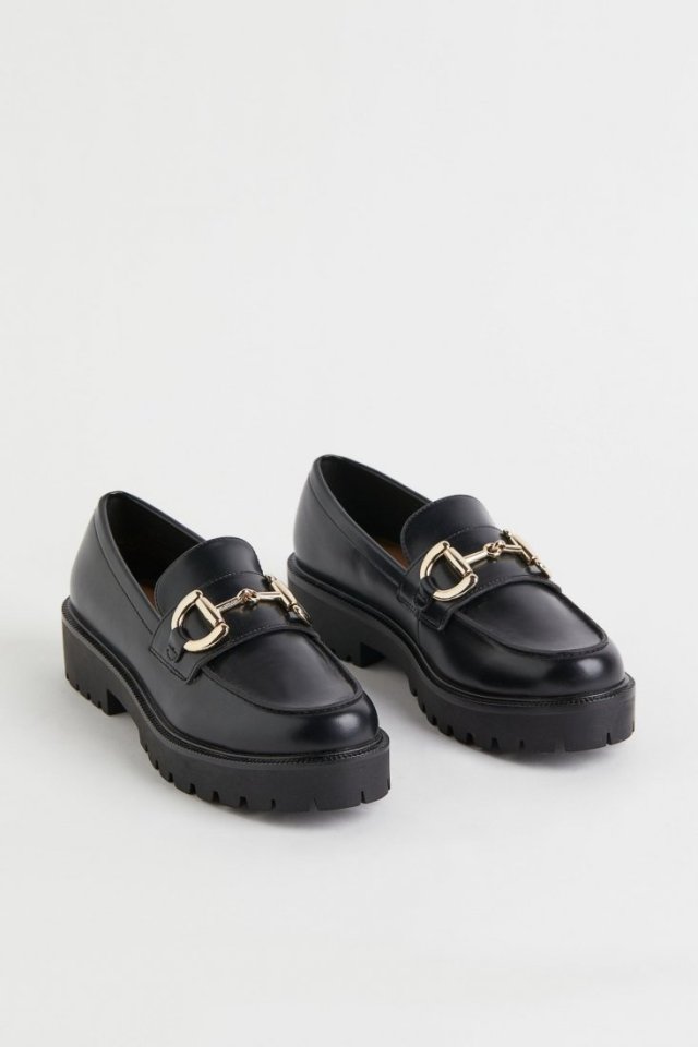 H&M - MOKASYNY Z DUŻĄ KLAMRĄ - LOAFERS - 37