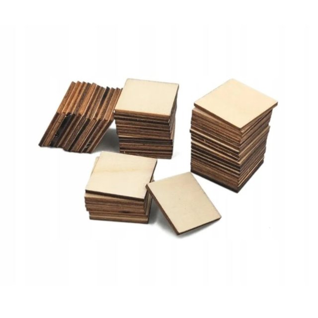 Kwadraty ze sklejki 5x5cm Kwadrat do malowania Drewniane kwadraciki 50SZT