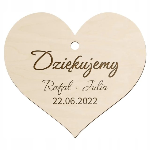 Drewniana zawieszka z GRAWEREM NA ALKOHOL Wesele Urodziny Personalizowane