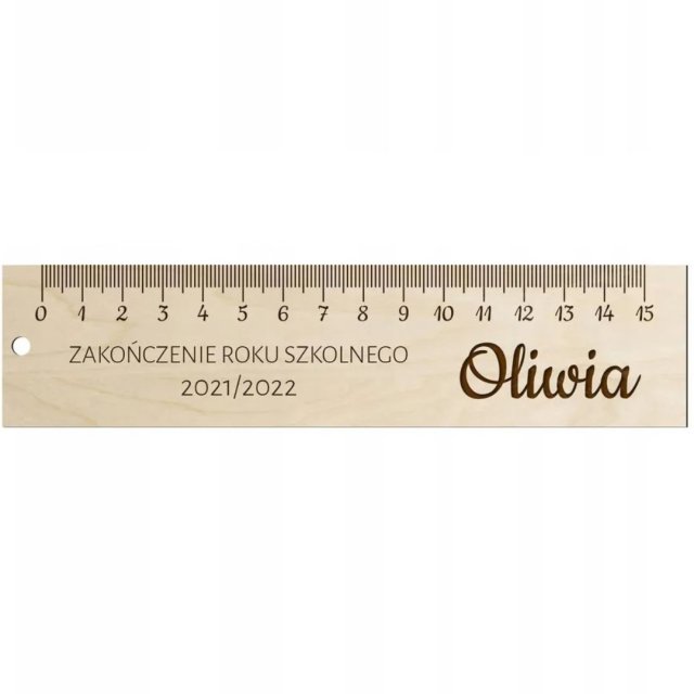 Linijka na zakończenie Szkoły Przedszkola dla dzieci Drewniana z IMIENIEM