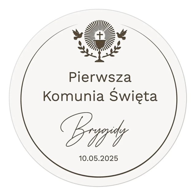 Koło tablica powitalna na Komunie 50cm z IMIENIEM Dekoracja komunijna sali