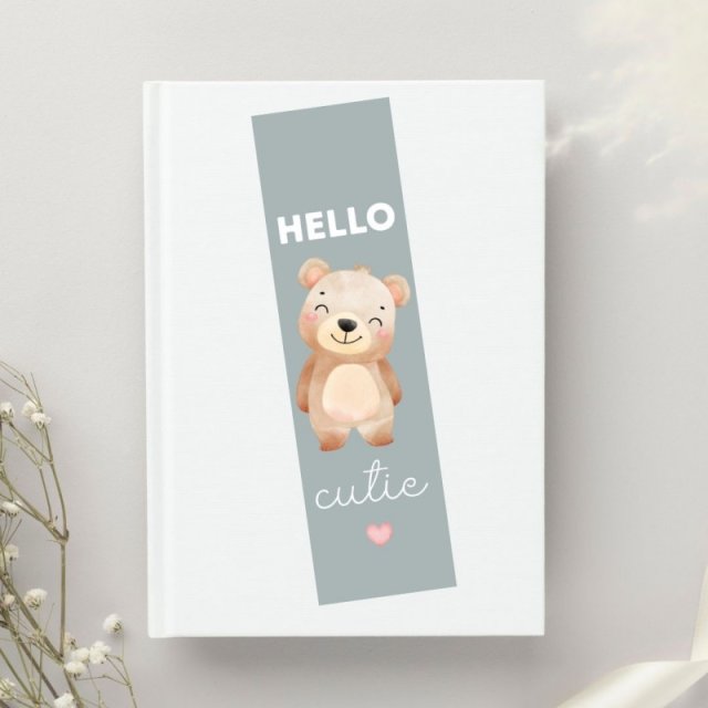 Papierowa zakładka do książki miś Hello cutie | Zakładka z papieru