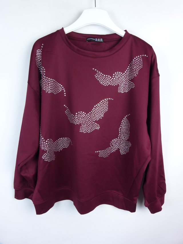Atmosphere bordowa bluza z cyrkoniami 18 / 46