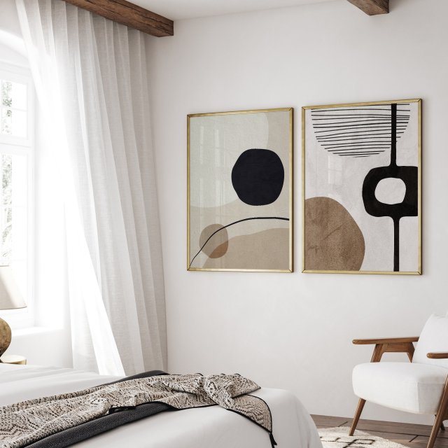 ZESTAW PLAKATÓW 2cz 61x91 cm Abstrakcje geometryczne (set186)