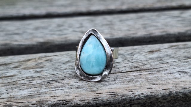 Larimar - pierścionek regulowany