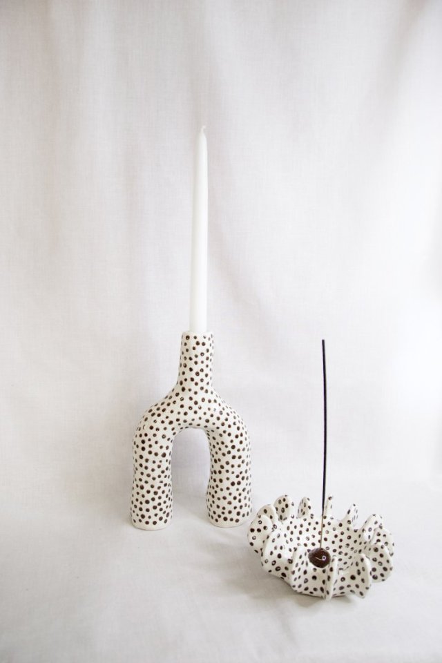Świecznik w kropki Polka Dot