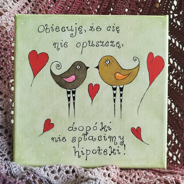Obrazek z ptaszkami "Hipoteka"