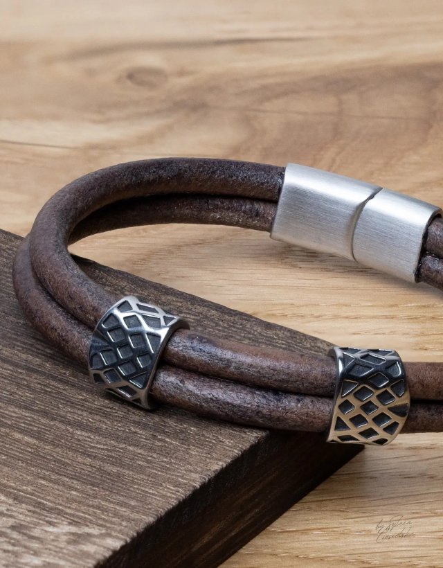 Męska Bransoletka Skórzana STONEBARK