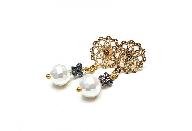 Pearls /white/ perły vol. 20  - kolczyki