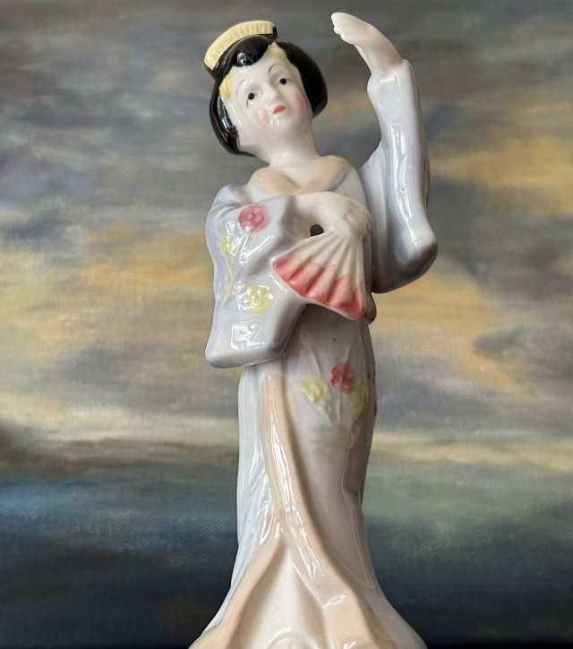 Gejsza made in Japan porcelanowa figurka ręcznie malowana