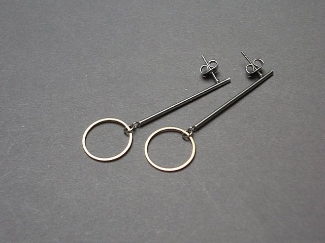 Stick /ring silver and gold/ alloys collection - kolczyki