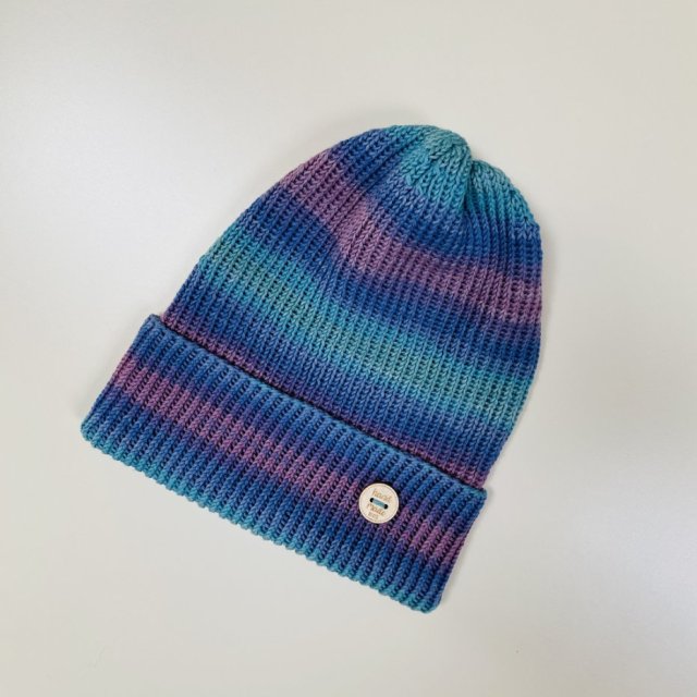 Kolorowa czapka przejściowa prążkowana beanie cienka 100% bawełna