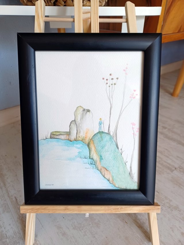 Akwarela w ramie "Mały Książe" 28*22cm