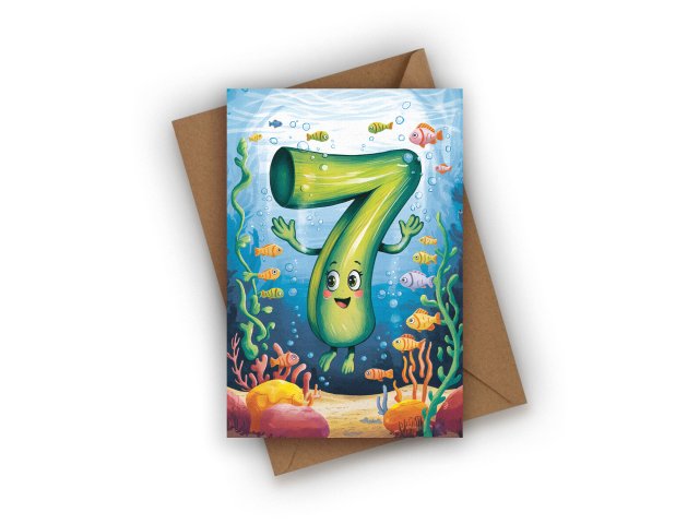 KARTKA NA SIÓDME URODZINY- 7 LAT