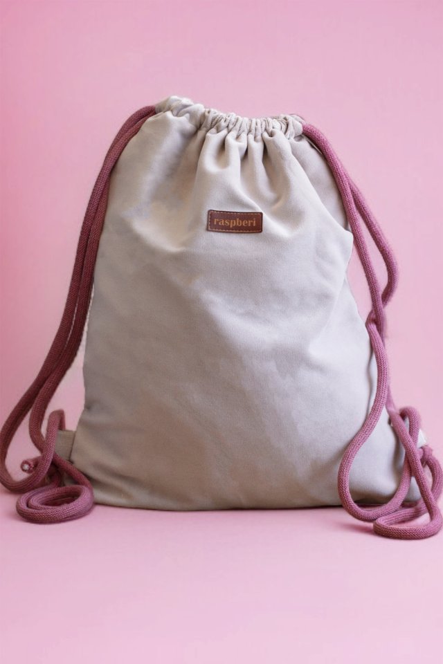Welurowy jasny workoplecak basic