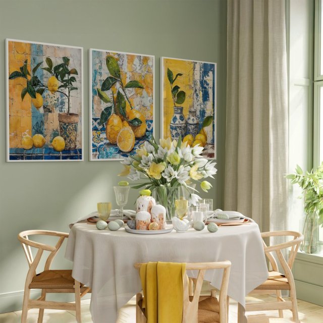 ZESTAW PLAKATÓW 50x70 cm Cytryny i ceramika   (set188)