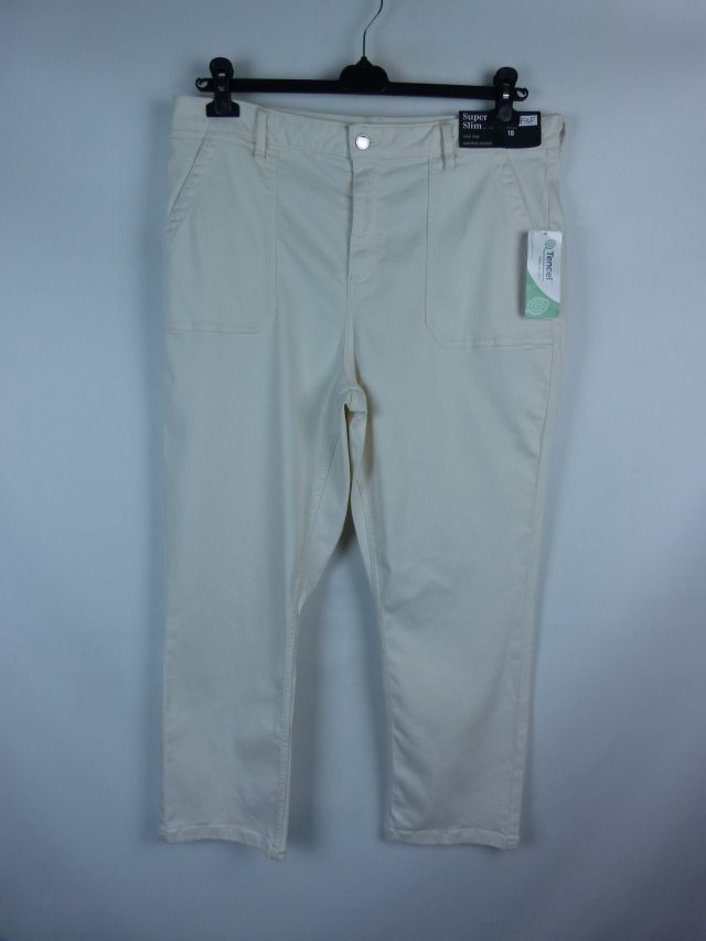 F&F supersoft slim mid rise elastyczne z metką ecru 18 / 46