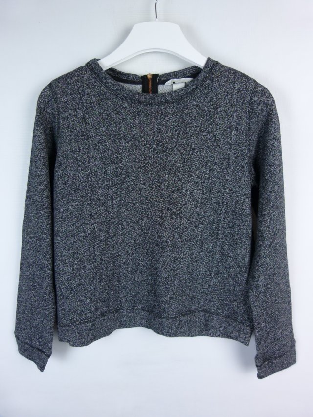 H&M bluzka melanż dzianinka zip / XS
