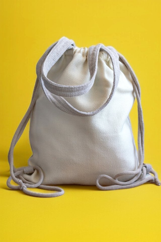 Torba plecak 2w1 w plecionej tkaniny ecru