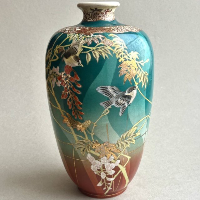 Obiekt Muzealny! ❤ Antique Japanese Bird Vase ❤ Wazon, dawna sztuka rzemiosła Japonii