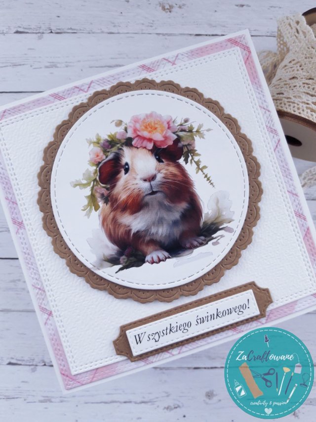 Kartka urodzinowa ze świnką morską